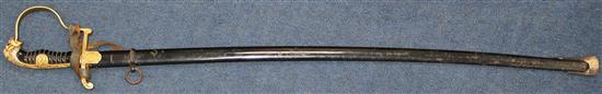 A German Third Reich officers sword by Robert Klaas, Solingen, overall incl. scabbard 37.5in.